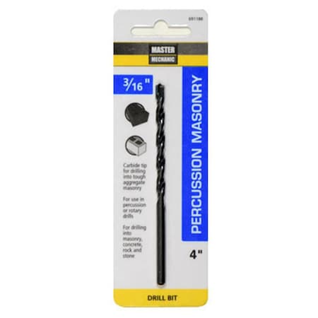 Swivel 0.187 x 4 in. Master Mechanic Percussion Masonry Drill Bit SW3841361